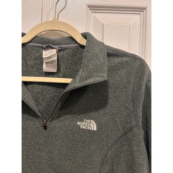 North Face Women’s 1/4 Zip Pullover Jacket TKA 100 Gray Fleece Size Large - Picture 3 of 5